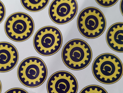A sheet of Carleton College themed stickers