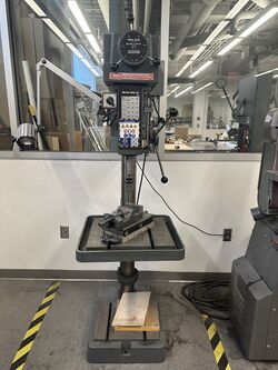 A photo of the Enco drill press in the Student Machine Shop.