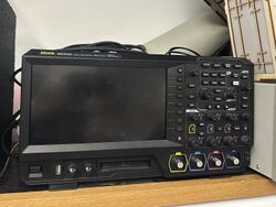 A photo of the Rigol oscilloscope in the Makerspace.