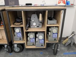 A photo of the Sewing Cart in the Makerspace.