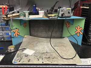 A photo of the Weller WES50 Soldering Station in the Makerspace.