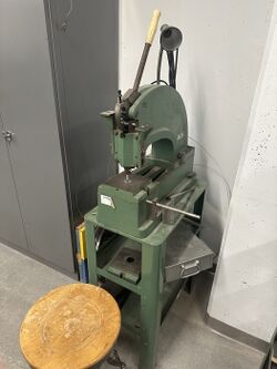 A photo of the punch press in the Instrument Shop.
